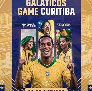 Ronaldinho Gaúcho volta a Curitiba para uma noite de magia, dribles e resenha na Arena